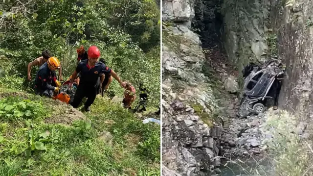 giresunda feci kaza arac ucuruma yuvarlandi olu ve yarali var Ca1HWQS5