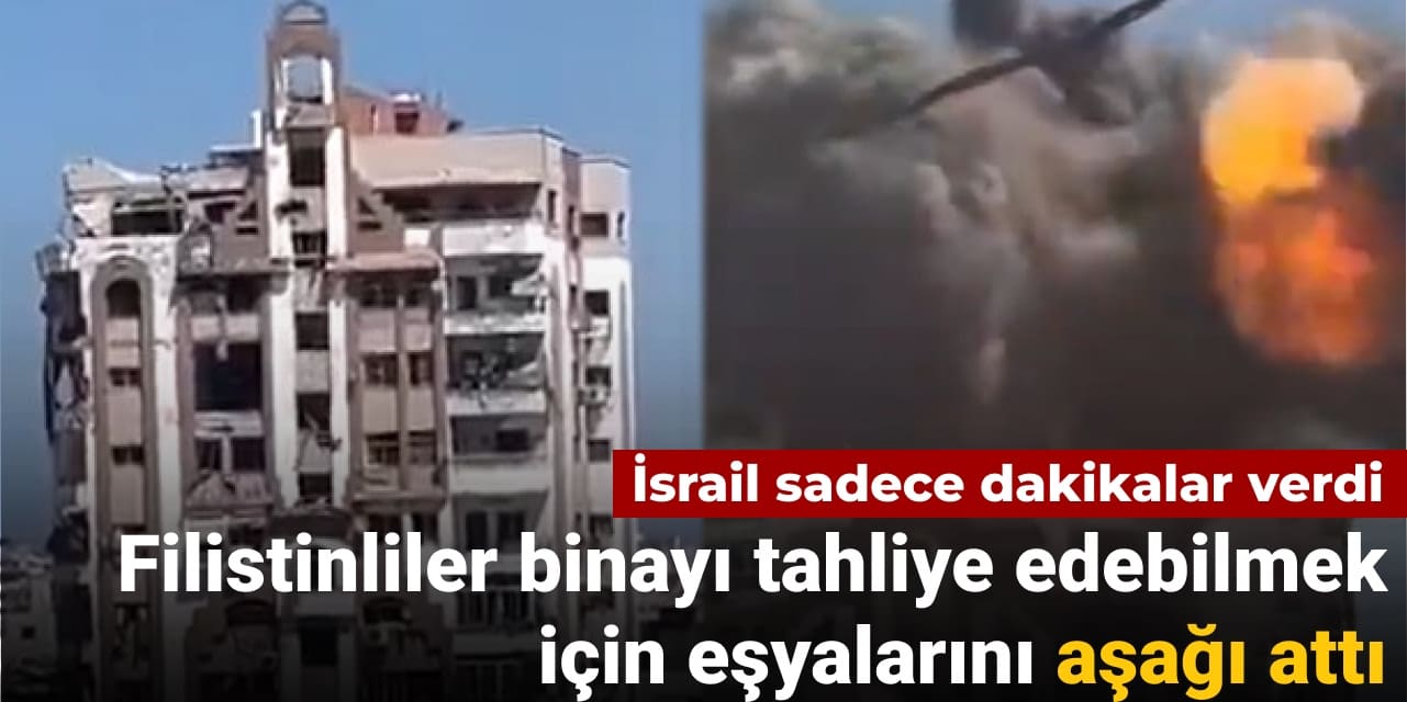 israil sadece dakikalar verdi filistinliler binayi tahliye edebilmek icin esyalarini asagi atti 1ZilsPI1