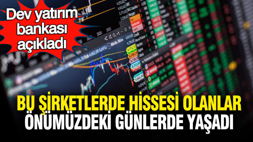Goldman Sachs’tan Önemli Açıklama: Bu Şirketlerin Hisselerinde Yükseliş Bekleniyor